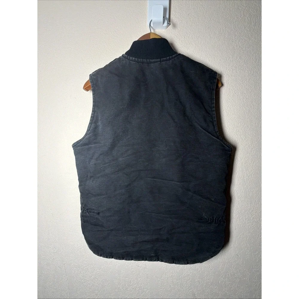 Vtg Carhartt V01 Black Duck Vest Made In USA Union 90s Arctic Quilt Lined Mens M